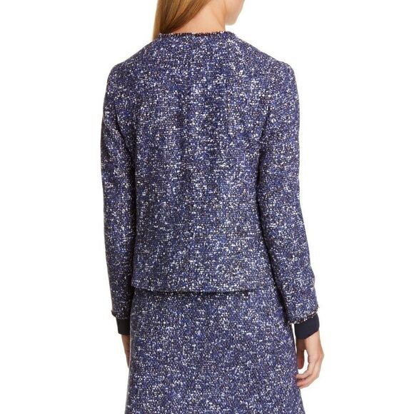 Hugo Boss Julira Tweed Suit Jacket In Pilot Fantasy - Picture 2 of 8